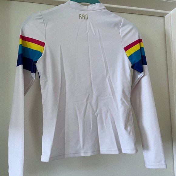 NEW Rad Swim XS Rash Guard, Tankini Top, Baseball Cap + Bag Retro Rainbow Stripe - Picture 7 of 15